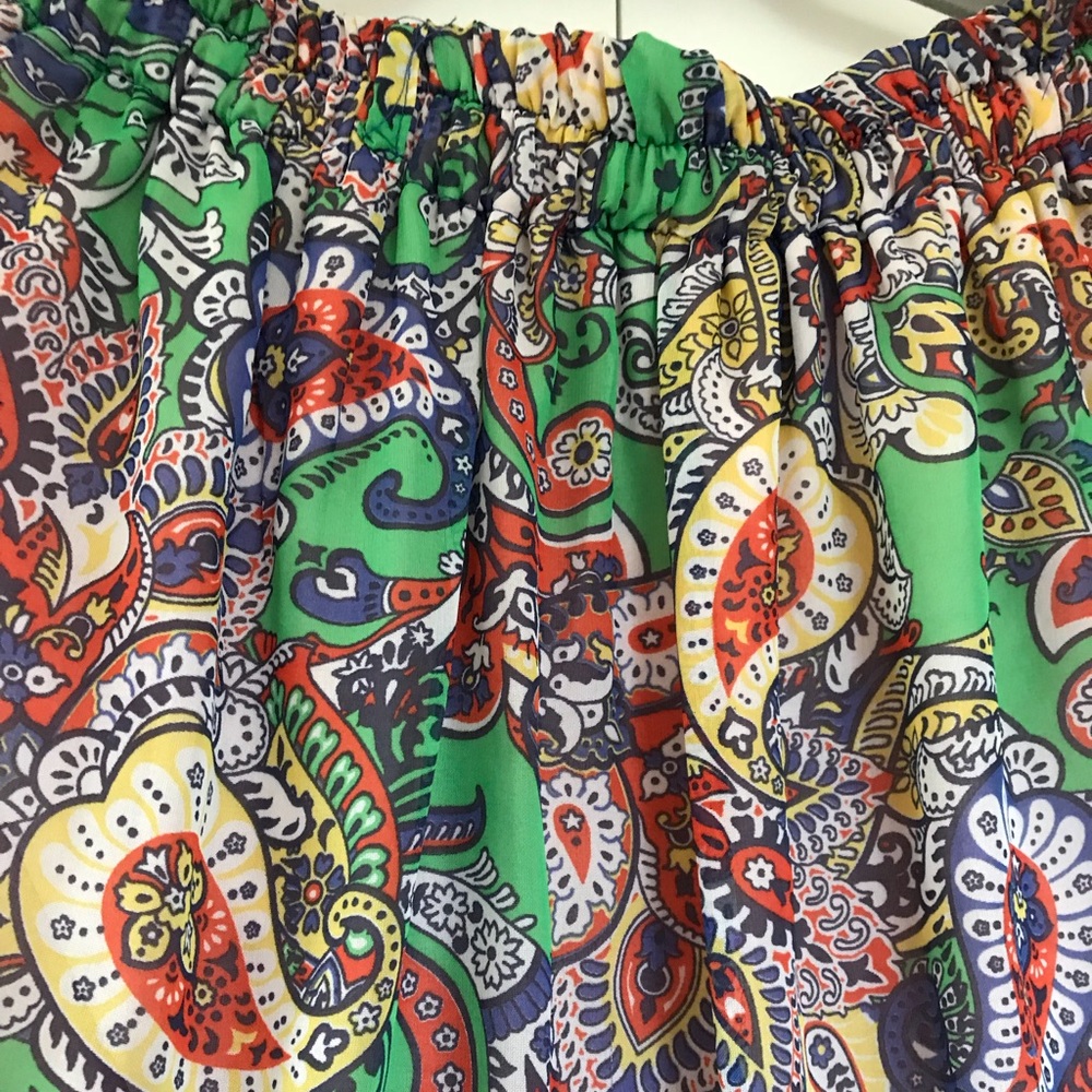 Womens fashion green flower maxi skirt